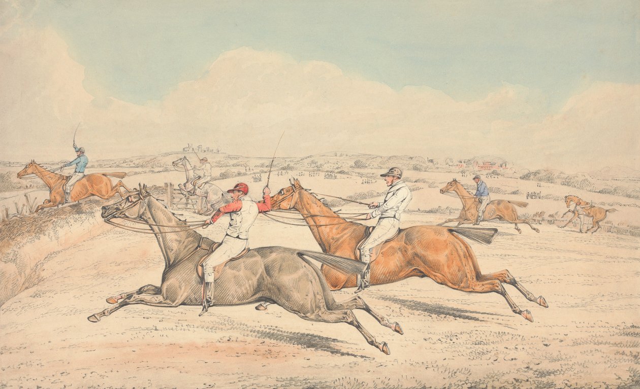 Steeplechasing: The Field Coming up to a Ditch by Henry Thomas Alken