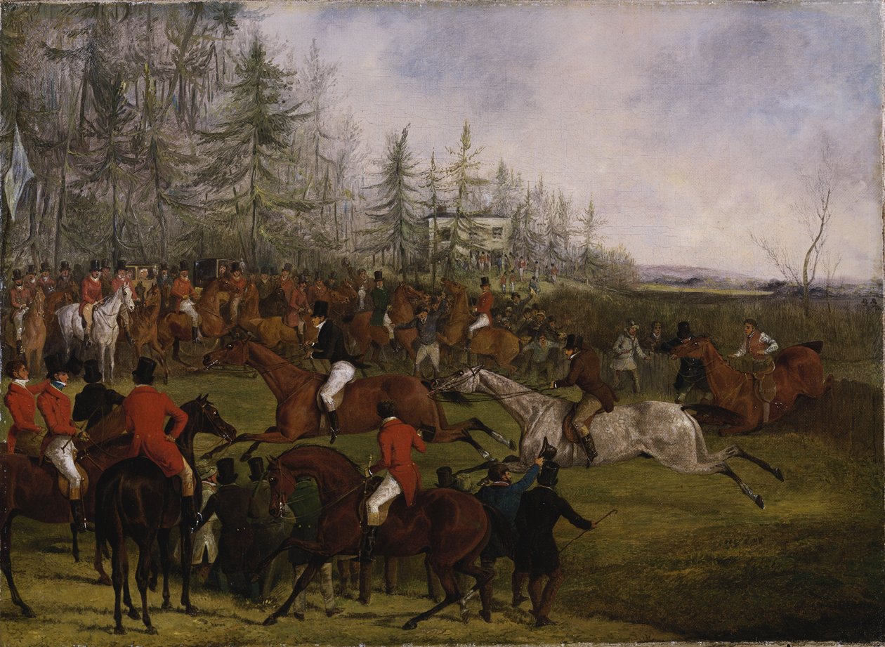 The Grand Leicestershire Steeplechase, March 12th, 1829: The Winning Post and Billesdon Coplow by Henry Thomas Alken