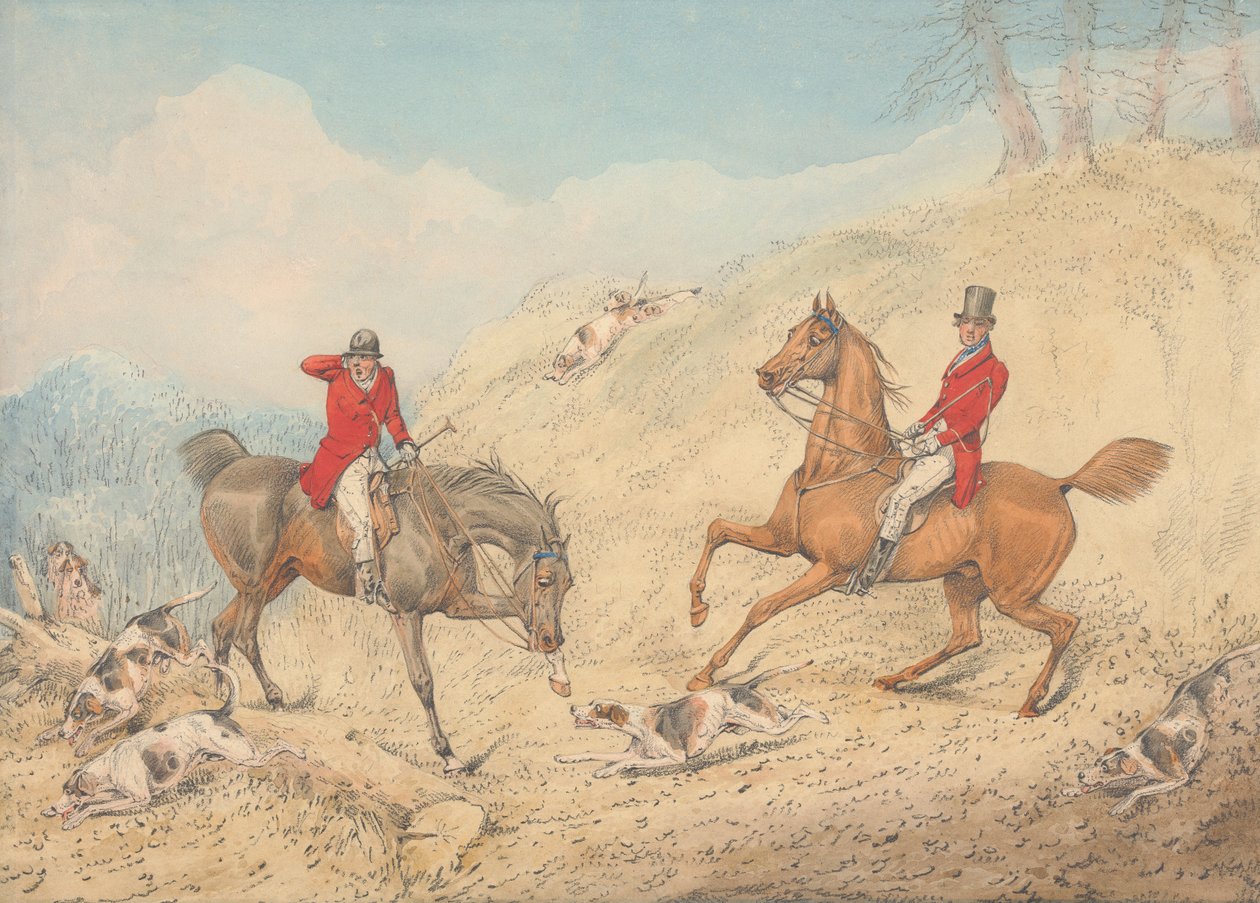 The Huntsman and a Rider Encouraging the Hounds by Henry Thomas Alken
