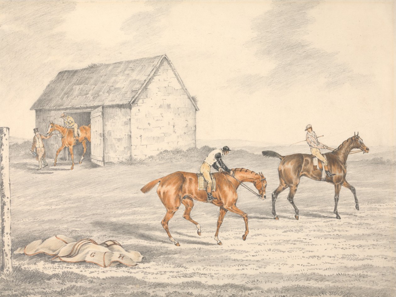 The St. Leger, Doncaster: Preparing to Start by Henry Thomas Alken
