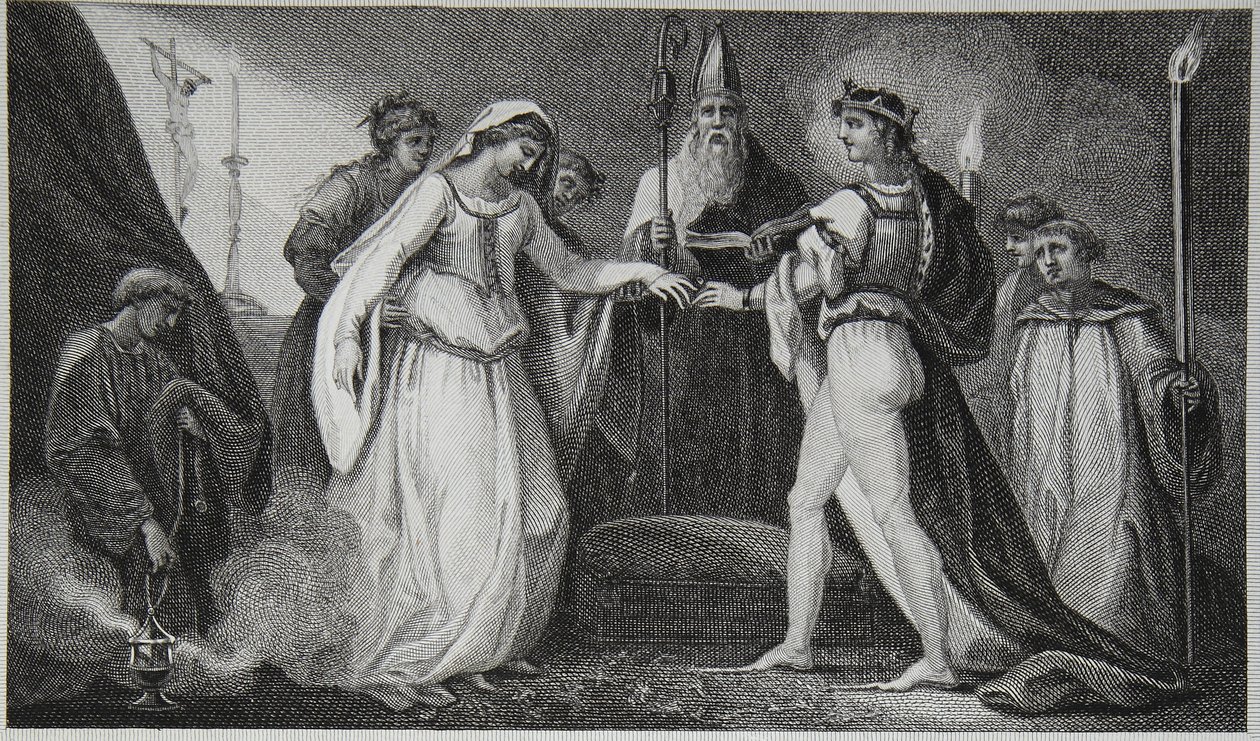 Marriage of Henry the First, engraved by Delatre, illustration from David Hume