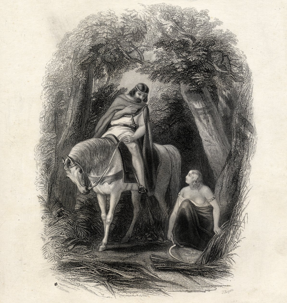 King Cormac and the Fair Eithne, engraved by J.Rogers, from 