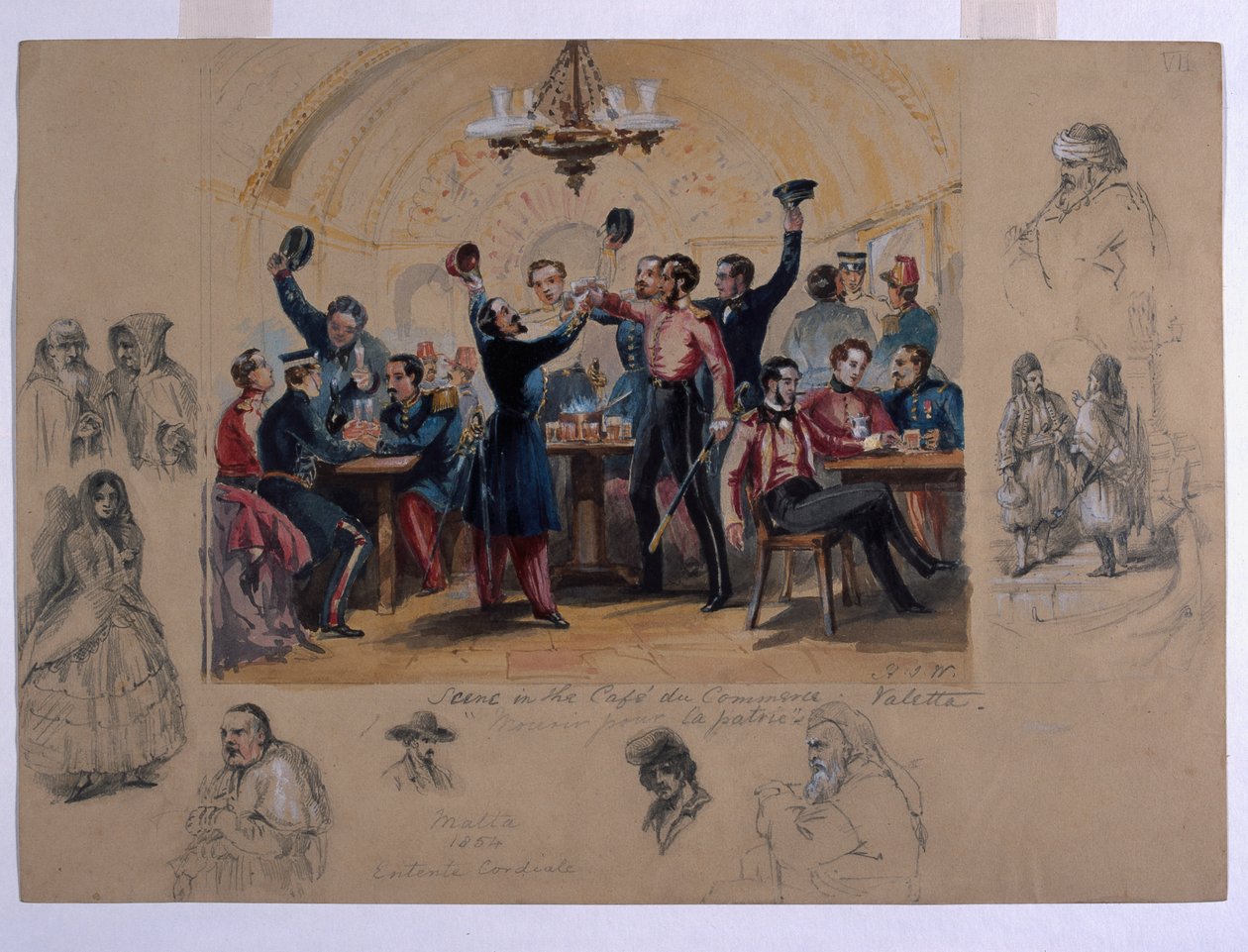 Scene in the Cafe du Commerce Valetta, 