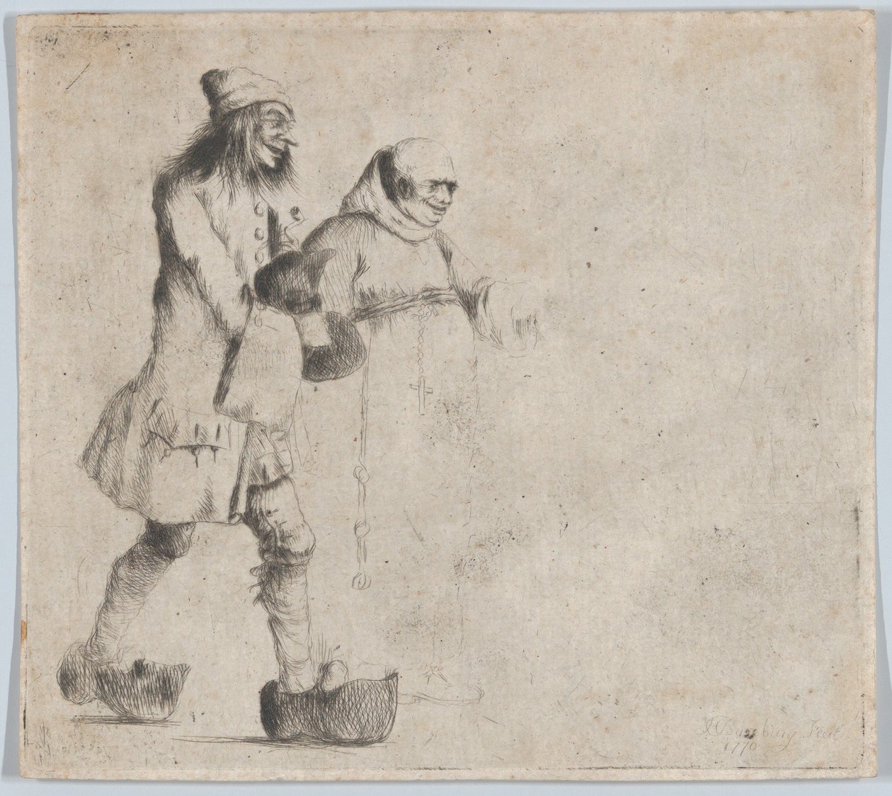 Happy Peasant and Monk, 1770 by Henry William Bunbury