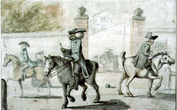 Scene at the Entrance Gate of an Oxford College by Henry William Bunbury