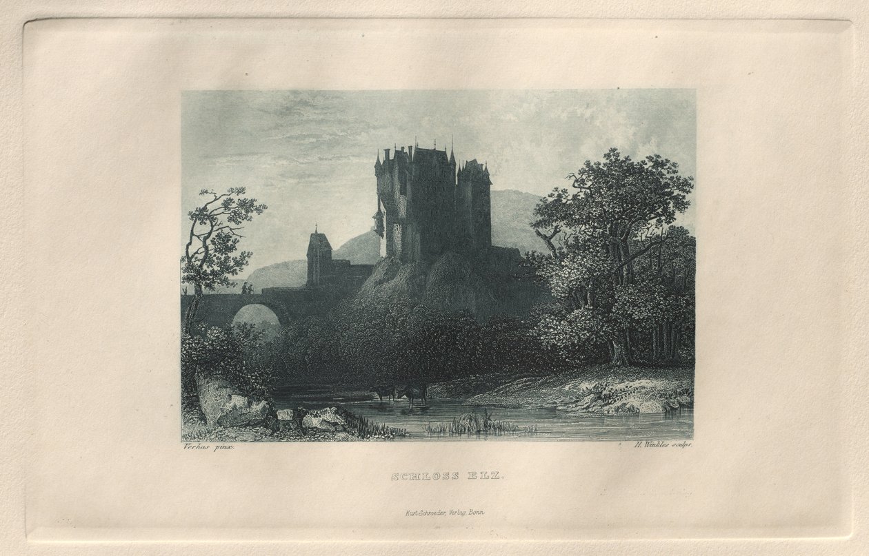 The Picturesque and Romantic Rhine: Elz Castle, 1928 by Henry Winkles