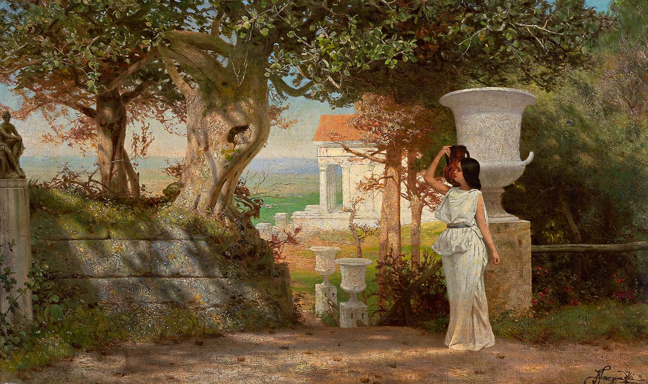 Water Carrier in an Antique Landscape with Olive Trees by Henryk Siemiradzki