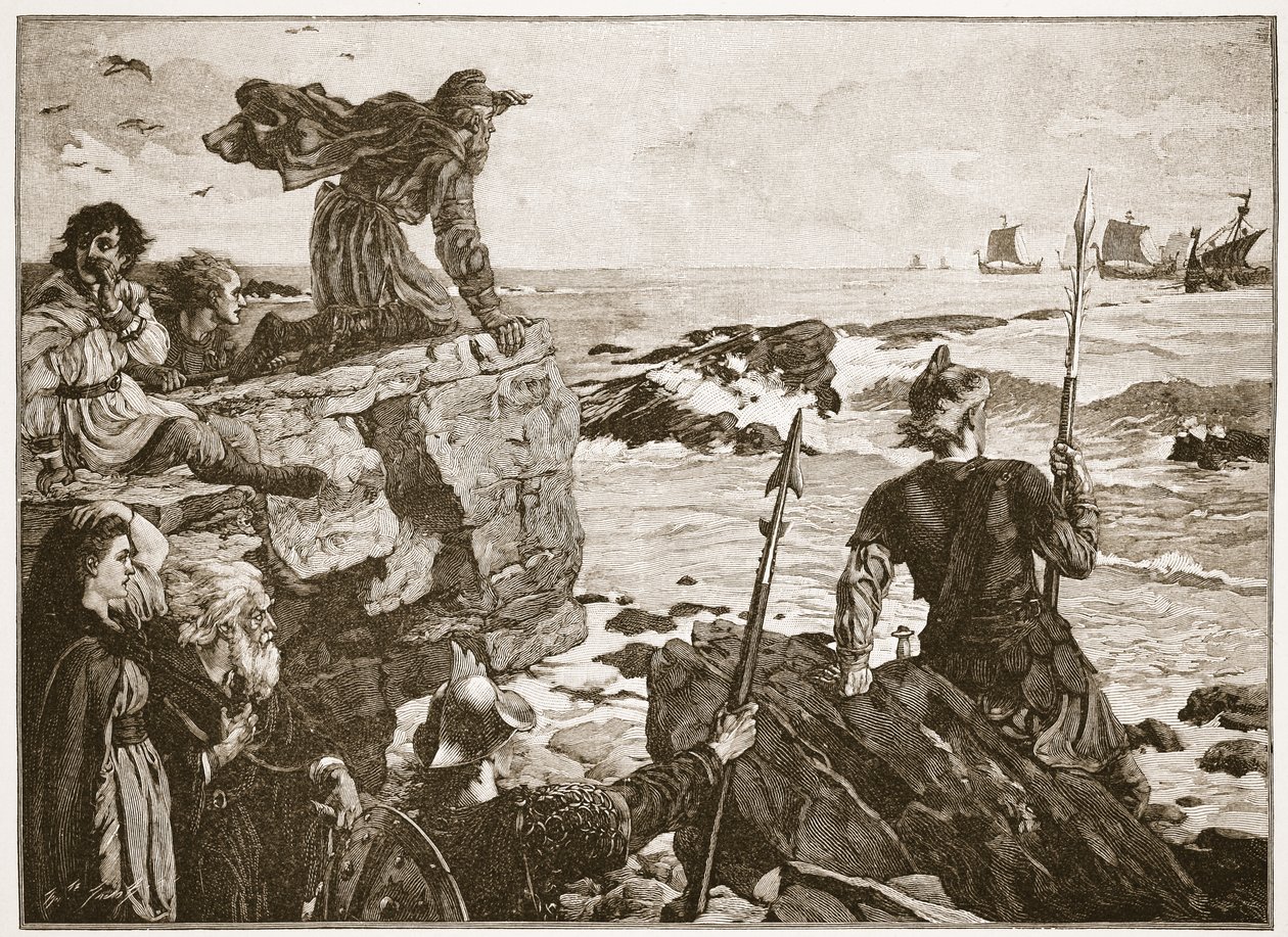 How the Danes came up the Channel a thousand years ago, illustration from 
