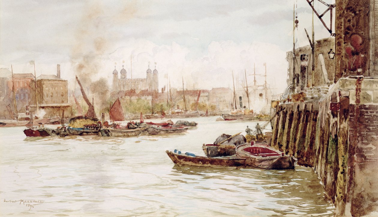 Port of London: Upper Pool, 1896 by Herbert Menzies Marshall