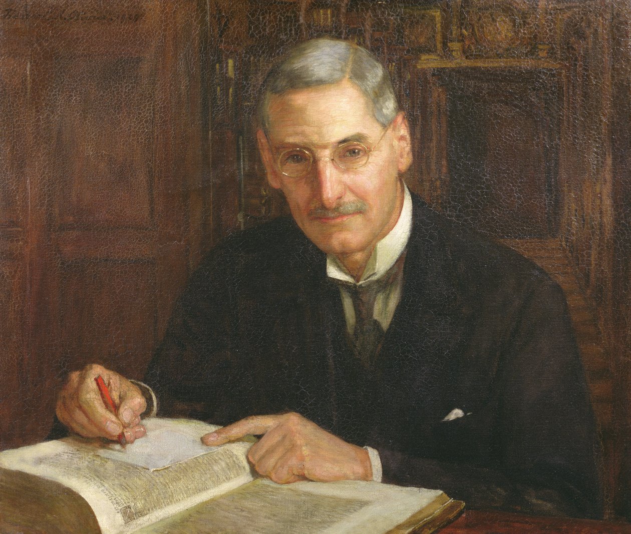 Portrait of Percy Stafford Allen, President of Corpus Christi College, Oxford and Erasmian Scholar by Herbert Arnould Olivier