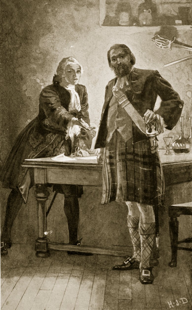 Prince Charles appeals to Cameron of Lochiel, illustration from 