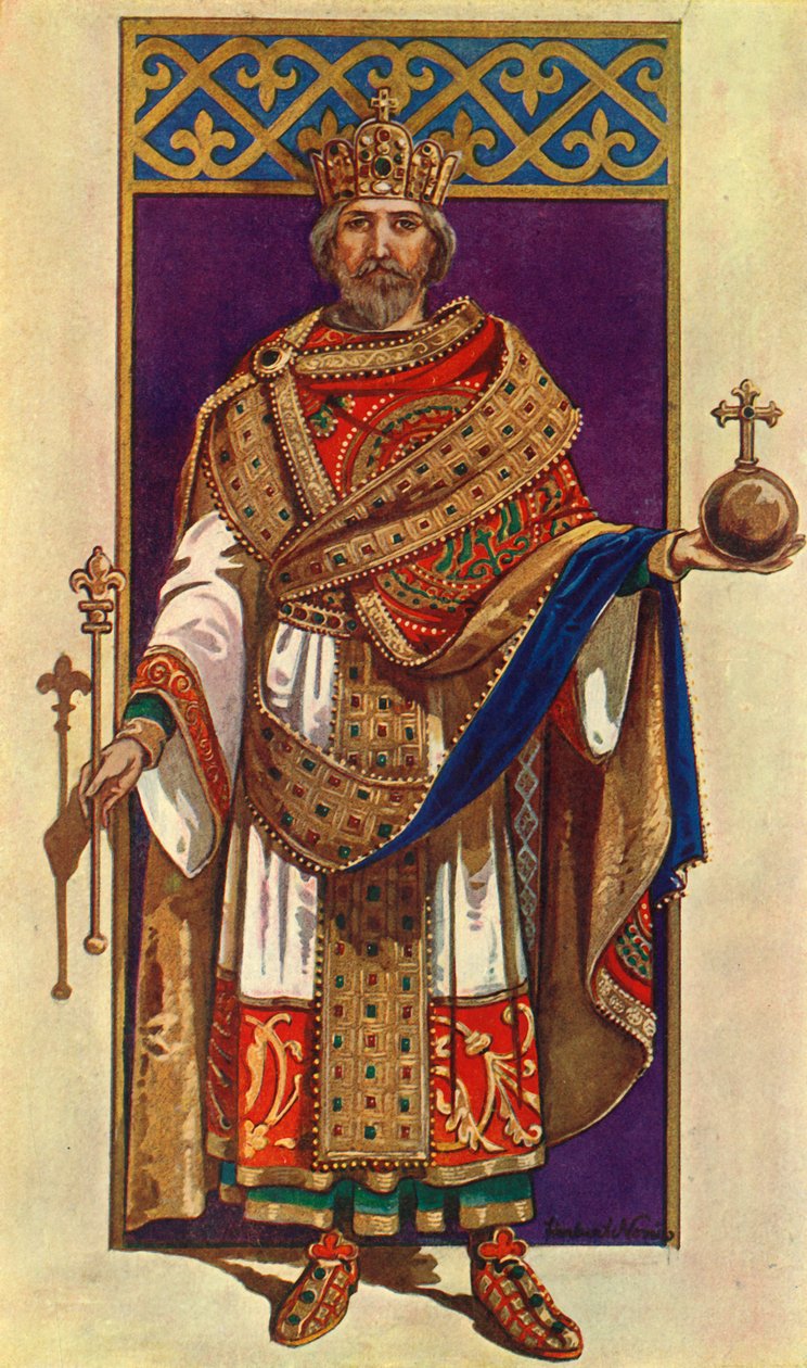 The Emperor Charlemagne in Full State Dress A.D. 800, 1924 by Herbert Norris