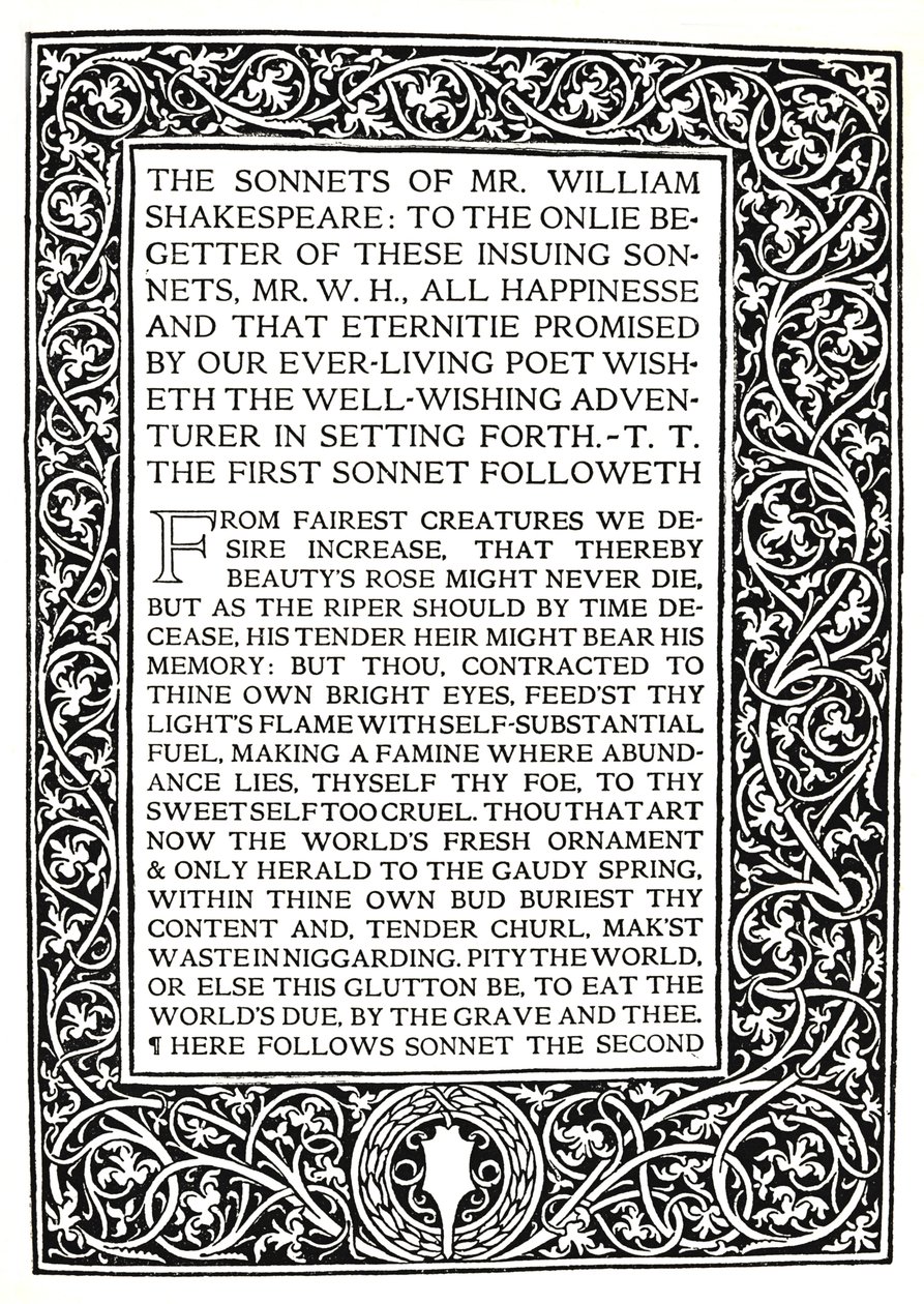 Riccardi Press: Page from Sonnets of Shakespeare by Herbert Percy Horne