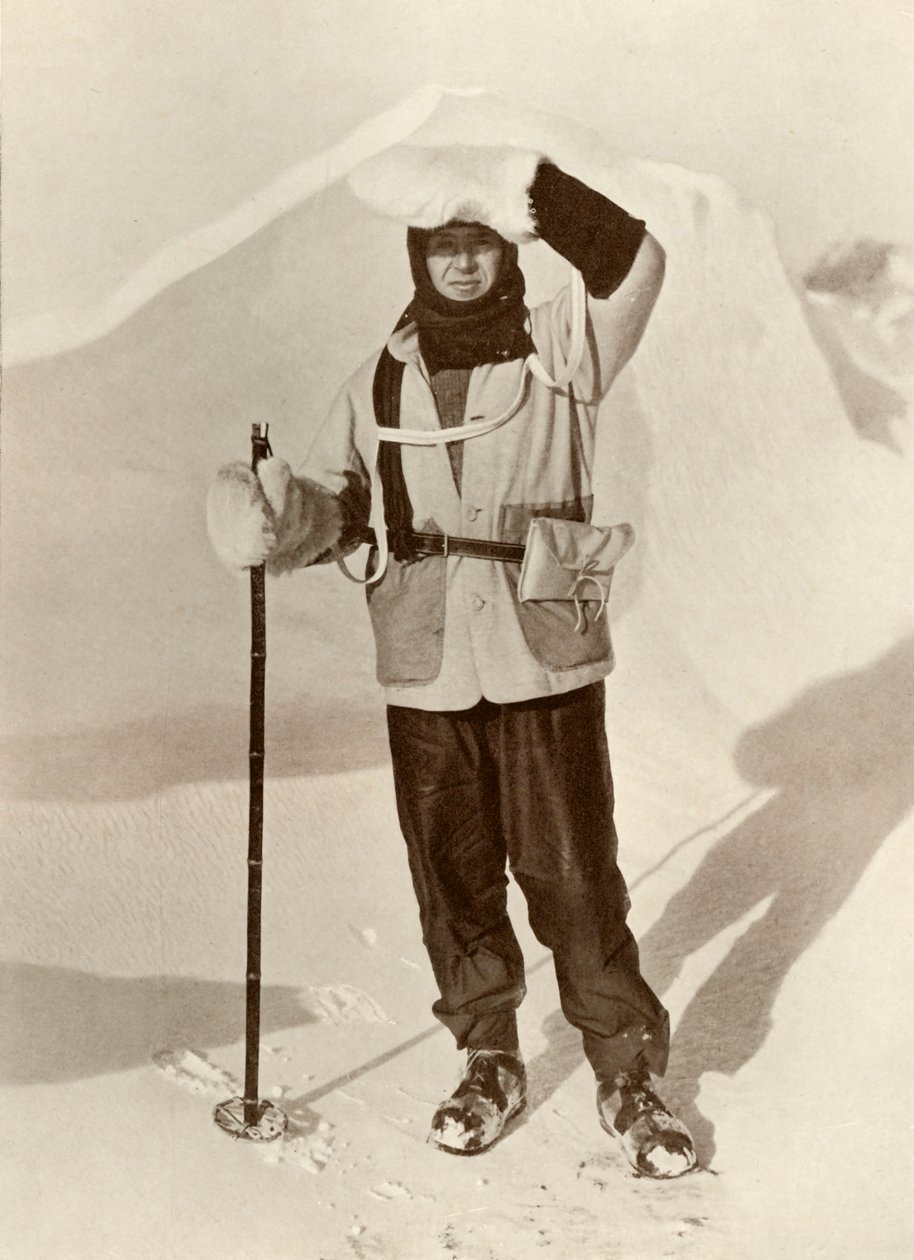 Captain Scott Wearing The Wallet in Which He Carried His Sledging Journals by Herbert Ponting