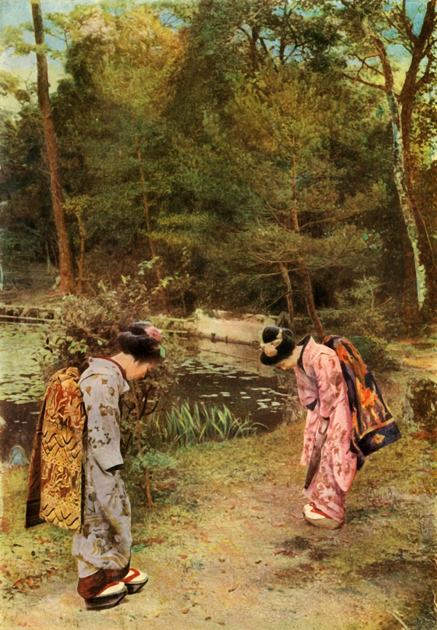 Greetings in the Temple Grounds, 1910 by Herbert Ponting