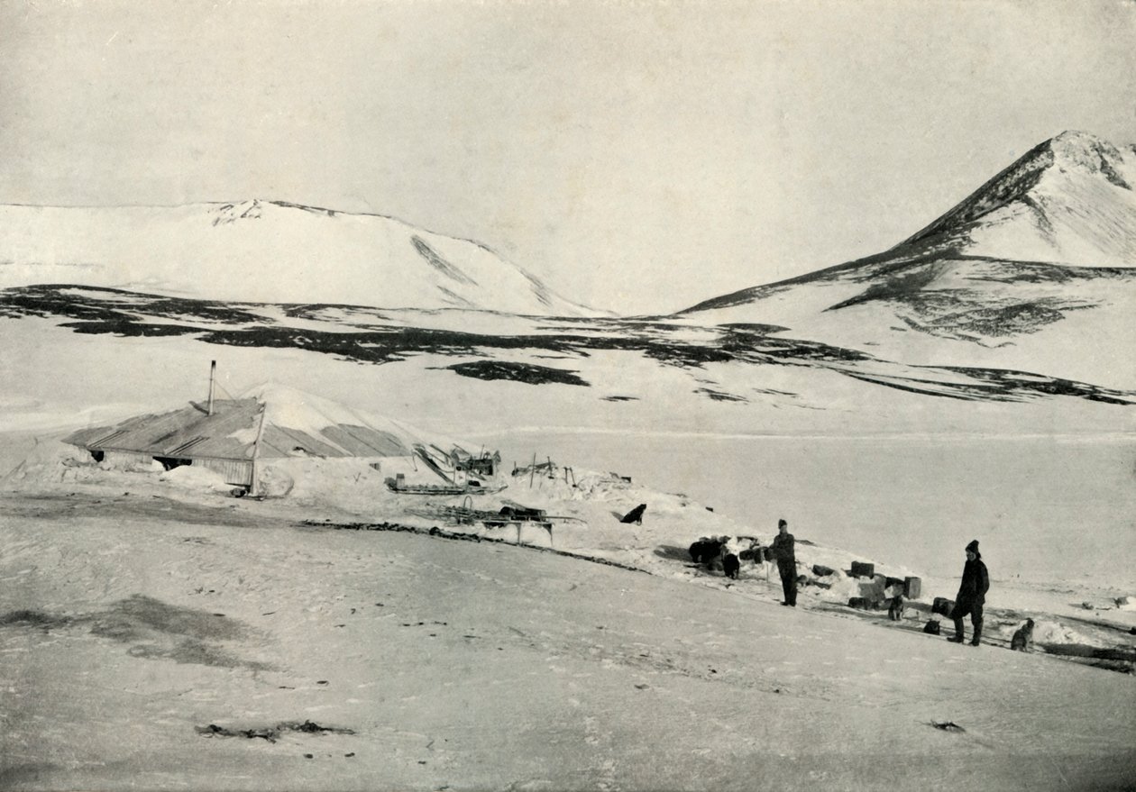 Meares and Demetri at Discovery Hut, 4 November 1911 by Herbert Ponting
