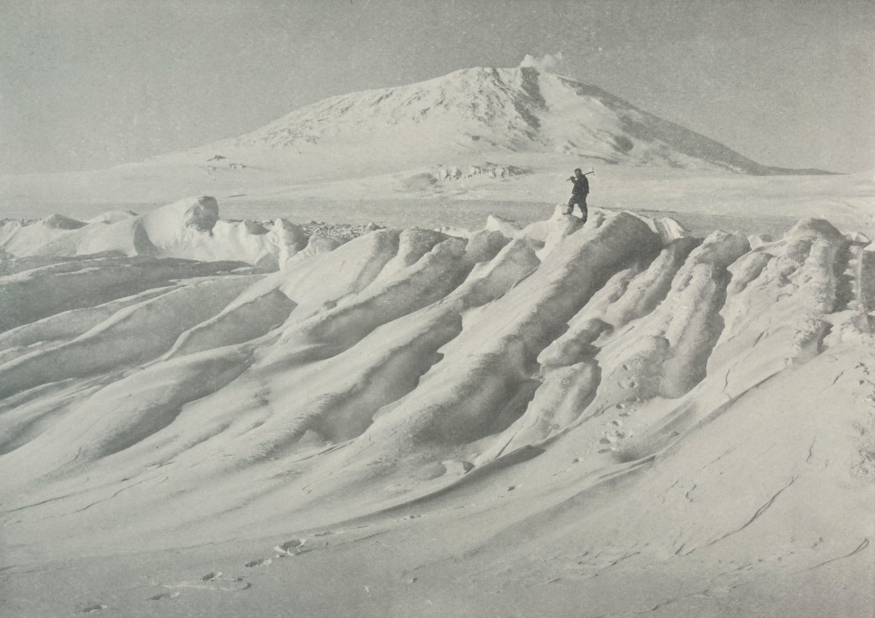 Mount Erebus Over a Water-Worn Iceberg by Herbert Ponting