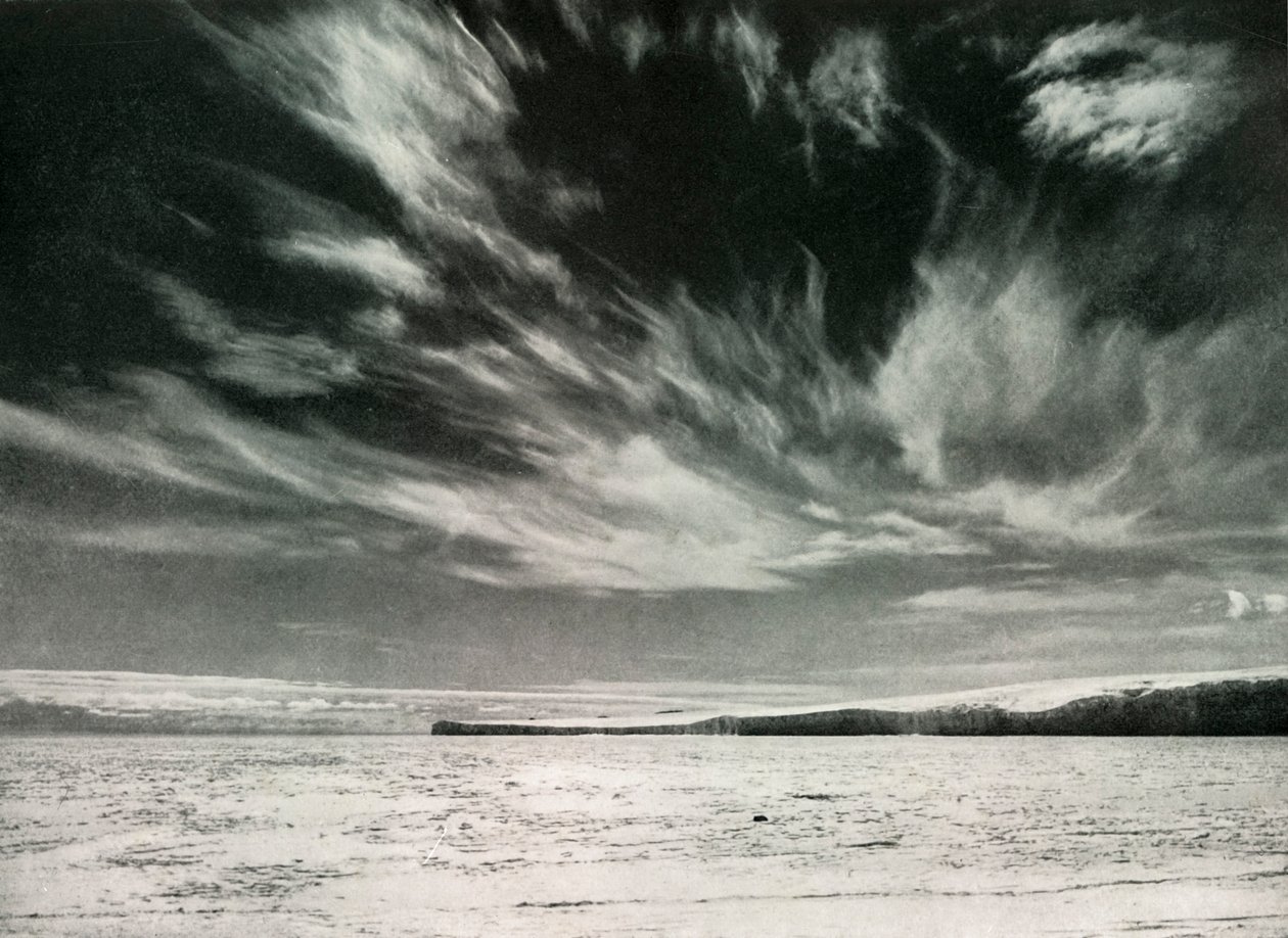 Remarkable Cirrus Clouds Over The Barne Glacier by Herbert Ponting