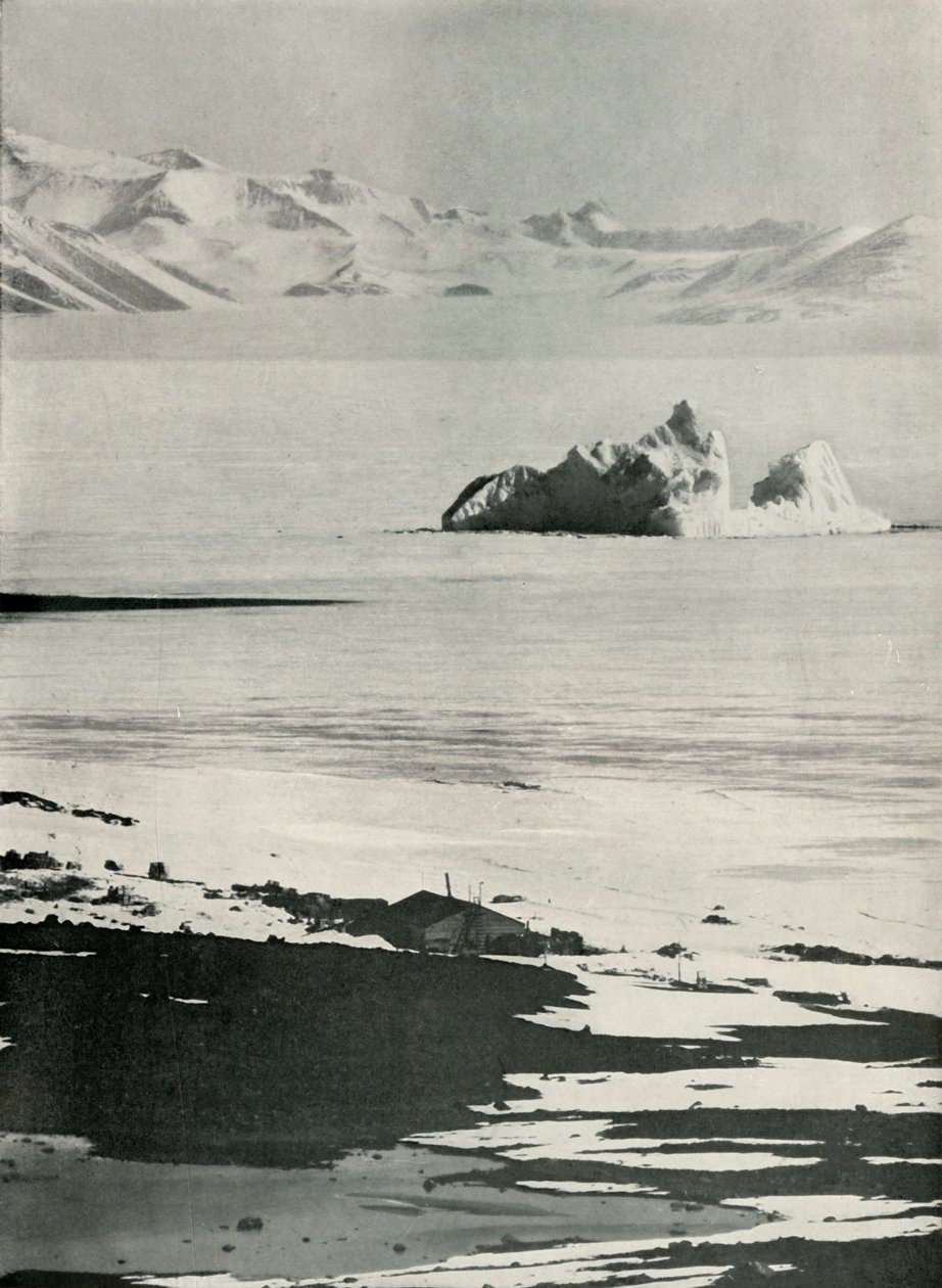 The Hut and the Western Mountains from the Top of the Ramp, c. 1910-1913 by Herbert Ponting