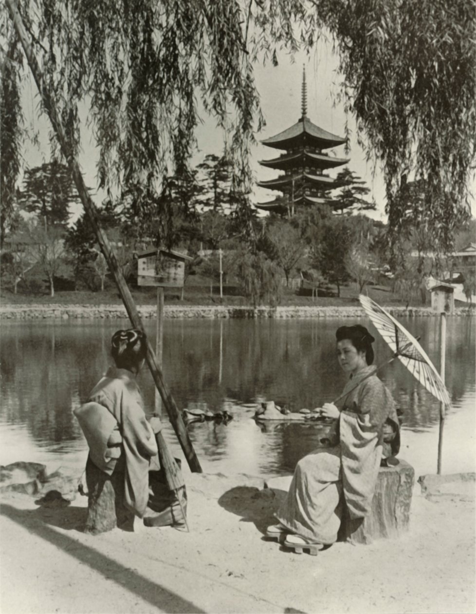 The Nara Pagoda by Herbert Ponting
