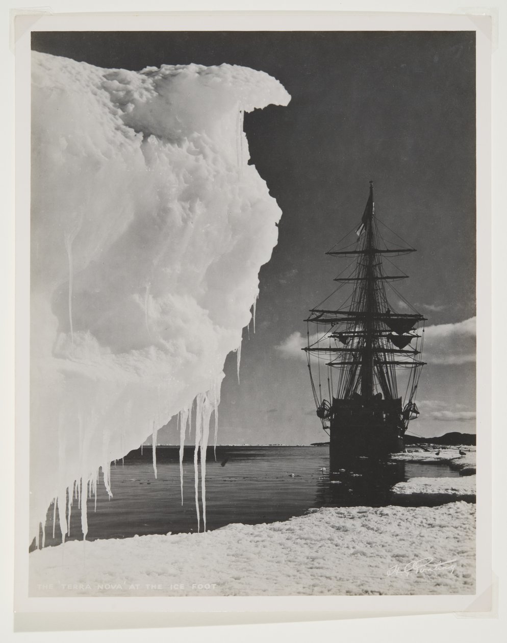The Terra Nova at the Ice Foot by Herbert Ponting