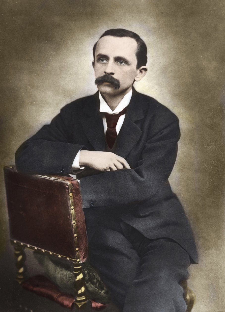 Portrait of J.M. Barrie Photographed by Barraud in 1893 - James Matthew Barrie (1860-1937), Scottish Writer, Creator of Peter Pan - Coloured Photograph by Herbert Rose Barraud
