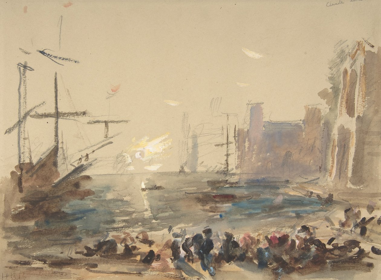 Seascape (recto), Indecipherable Sketch (verso), 1840-1906 by Hercules Brabazon Brabazon
