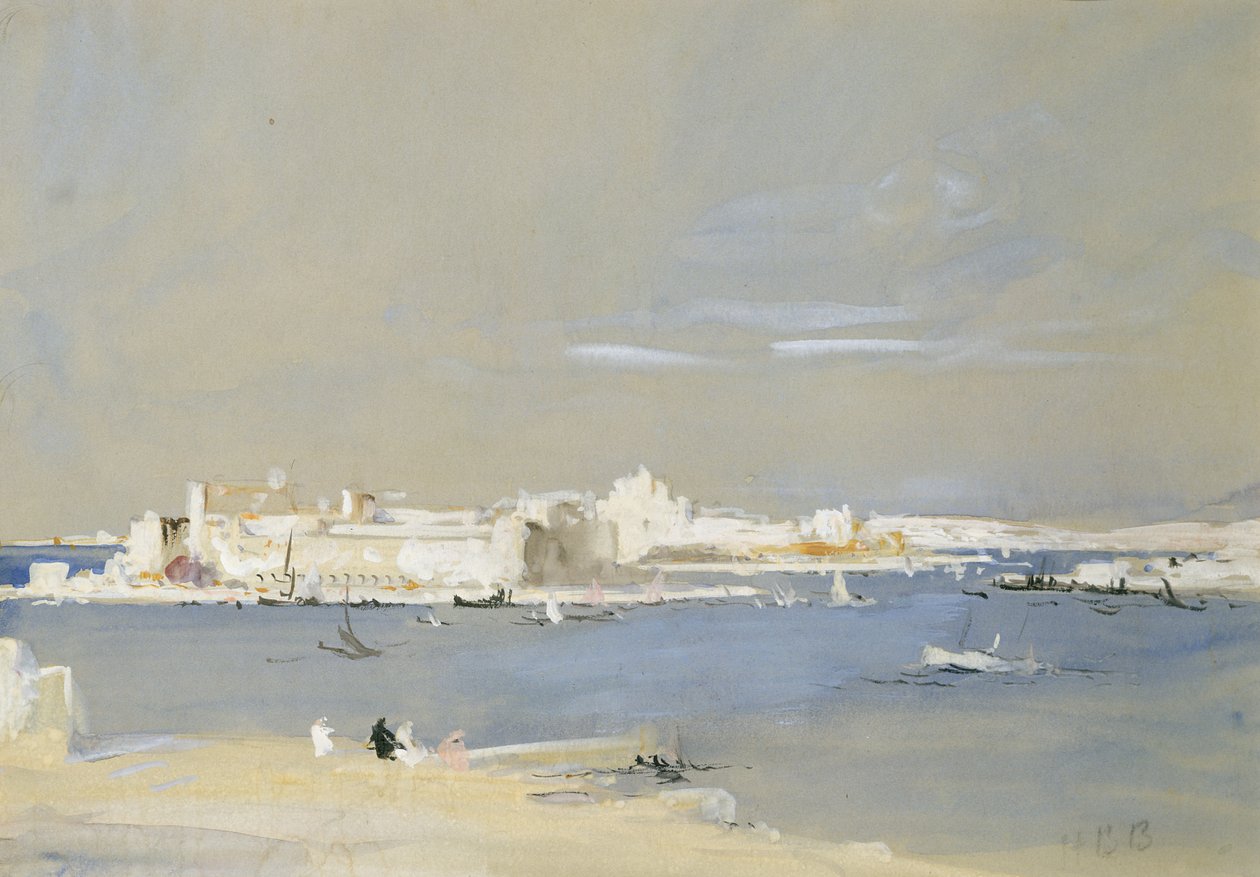 The Harbour, Valetta, Malta by Hercules Brabazon Brabazon
