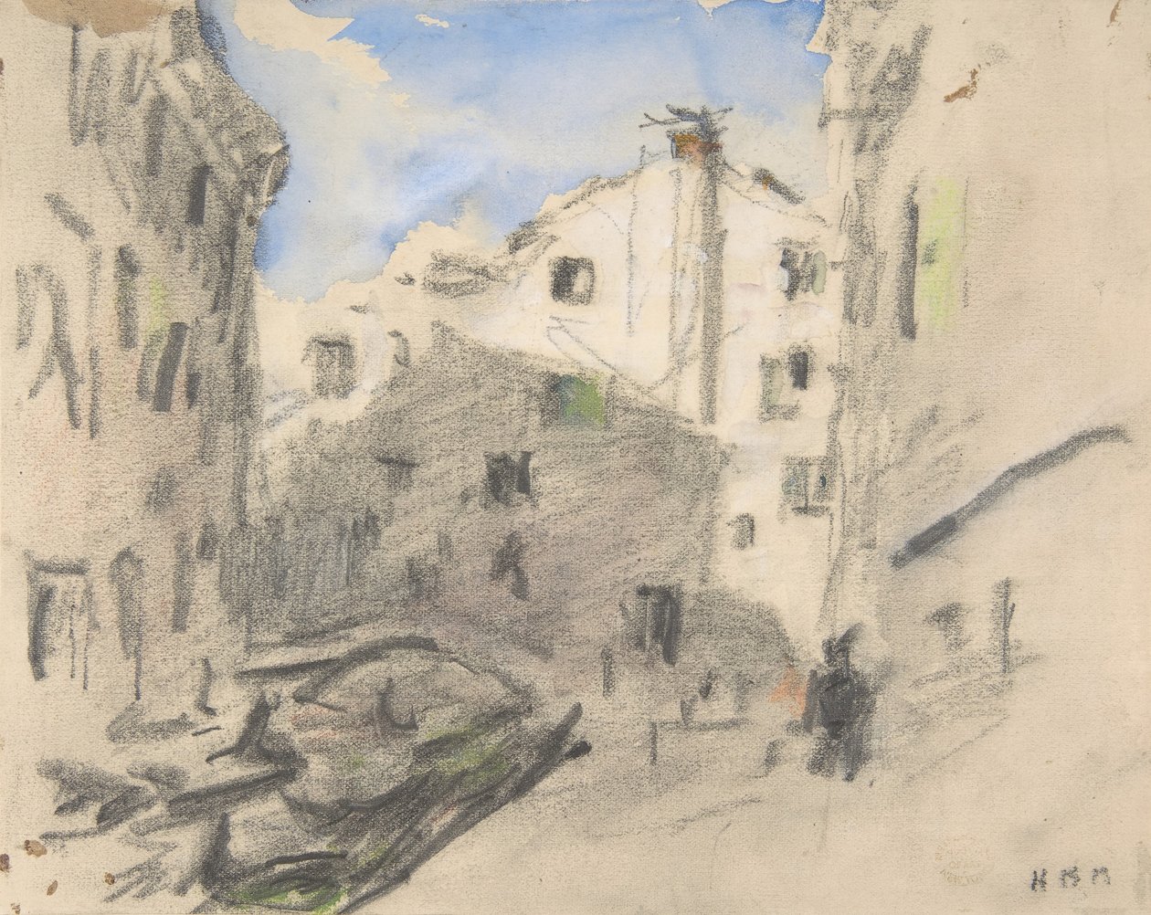 Venetian Street Scene by Hercules Brabazon Brabazon
