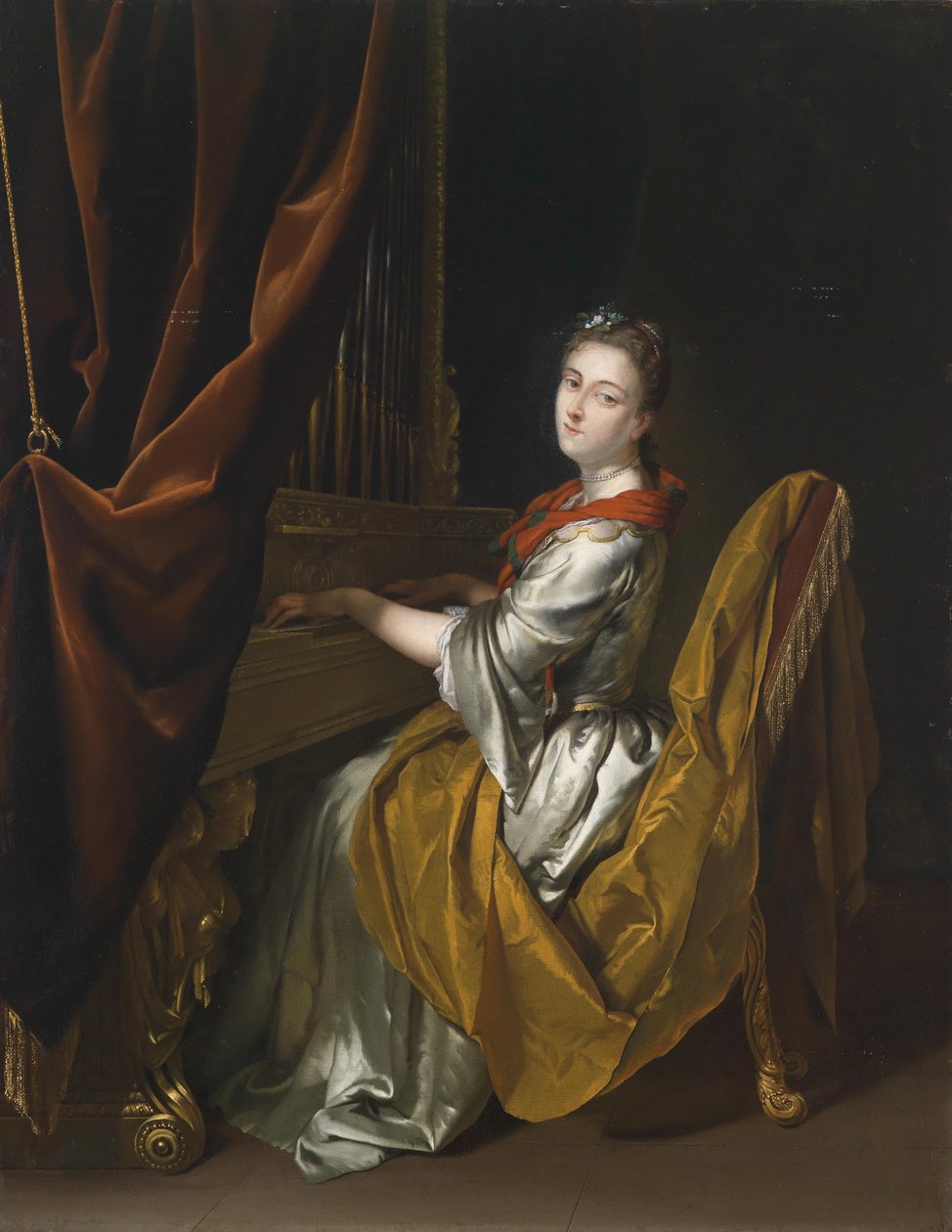 Portrait of Barbara Janssens at the Organ by Herman van der Mijn  