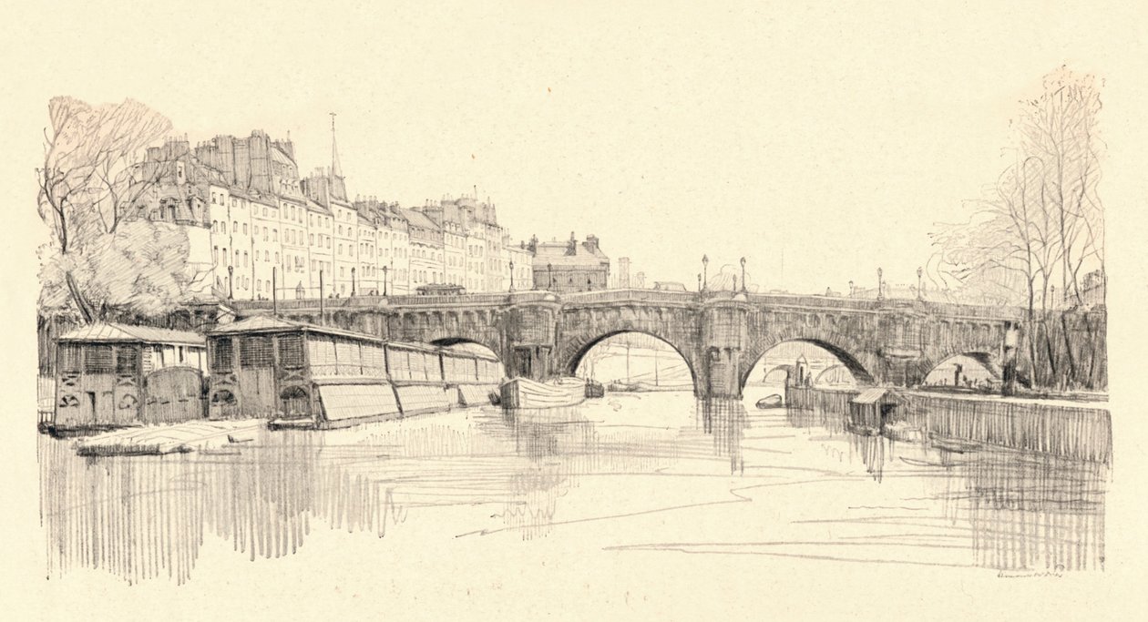 The Pont Neuf seen from the locks by Herman Armour Webster