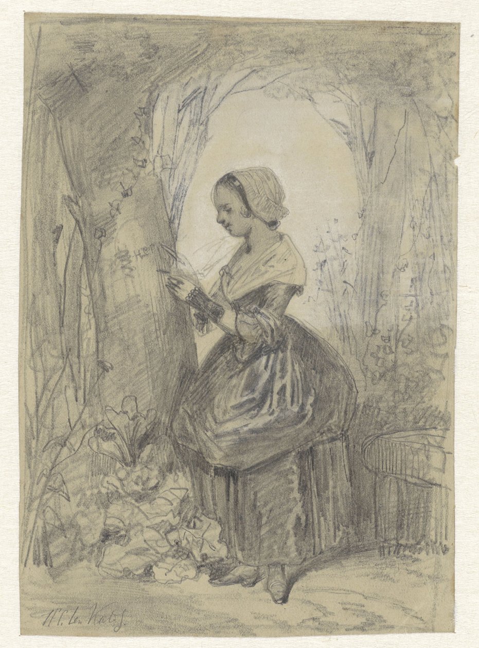 Girl by a Tree by Herman Frederik Carel ten Kate