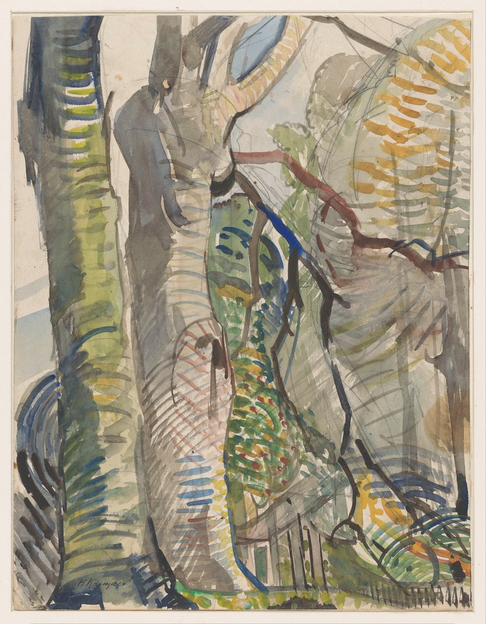 Forest Landscape by Herman Kruyder (signed by artist)