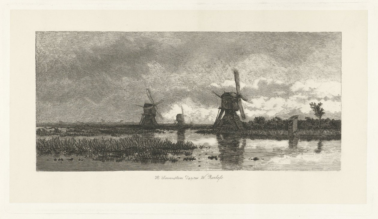 Landscape with Windmills by Herman Löwenstam