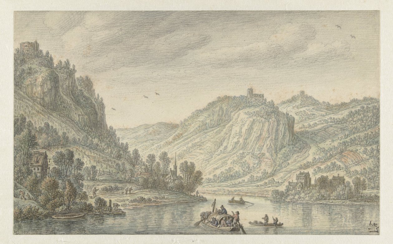 Rhine near the Drachenfels by Herman Saftleven