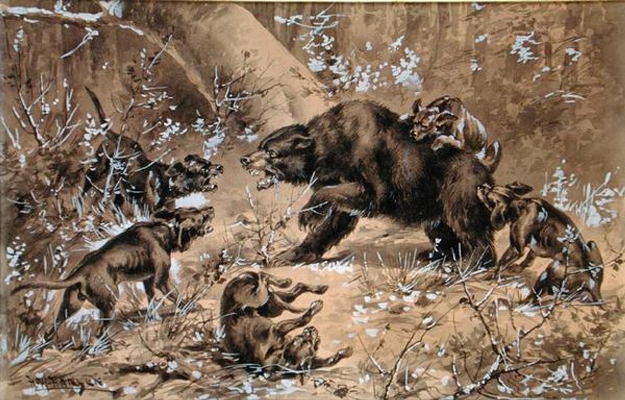 Bear Hunt by Herman Wendleborg Hansen