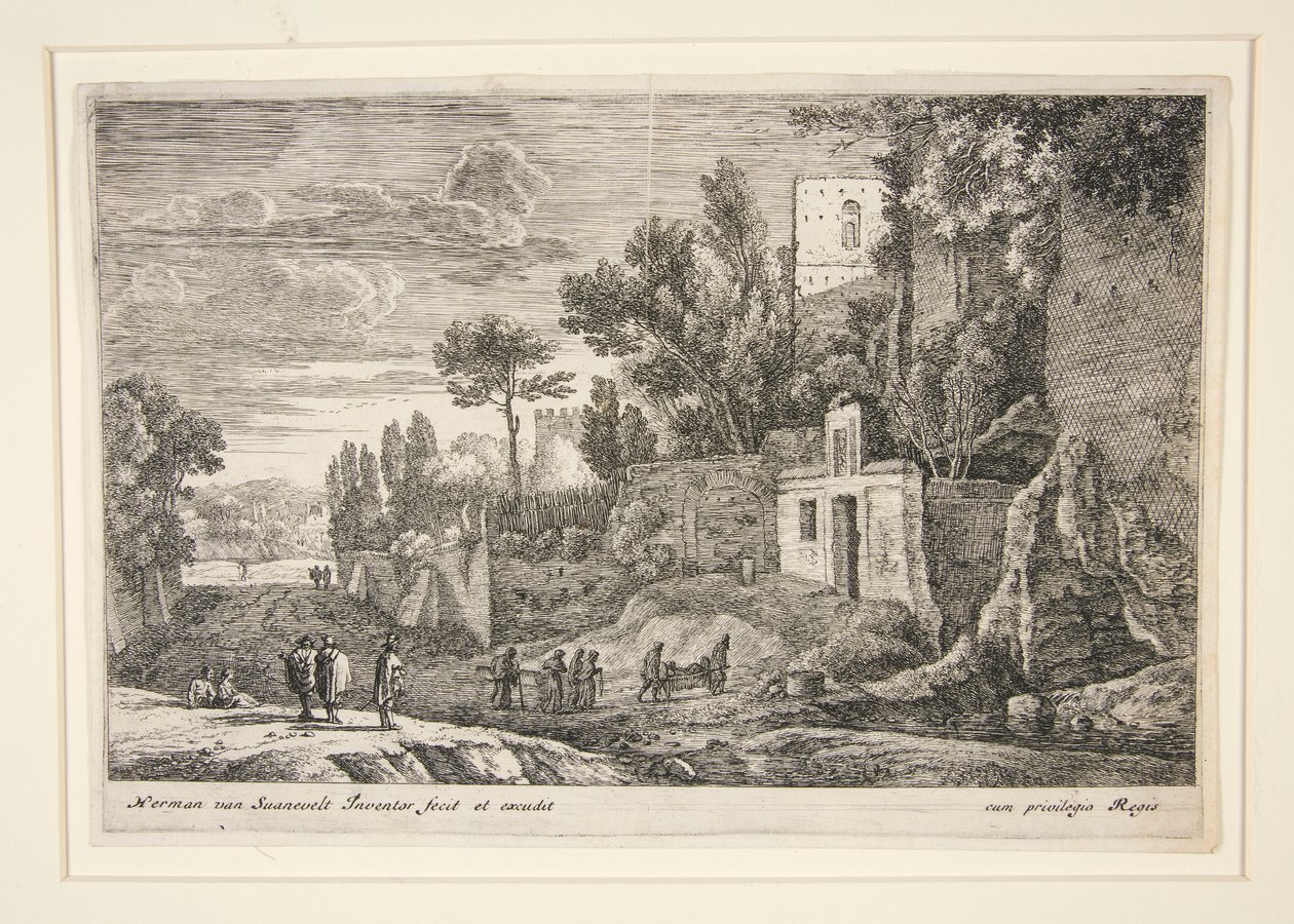 Landscape with a Hospital, from the Series Twelve Landscapes by Herman van Swanevelt