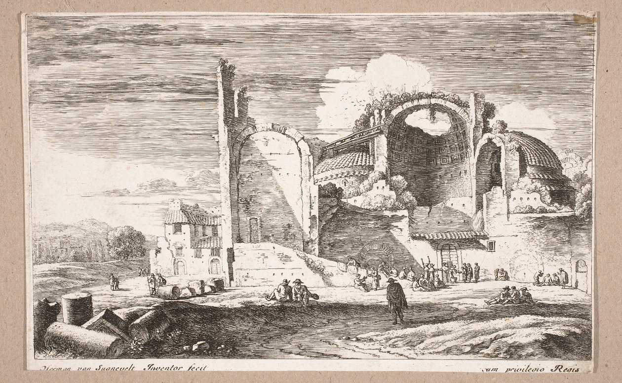 Distribution of Bread to the Poor, from the series "Landscapes" by Herman van Swanevelt