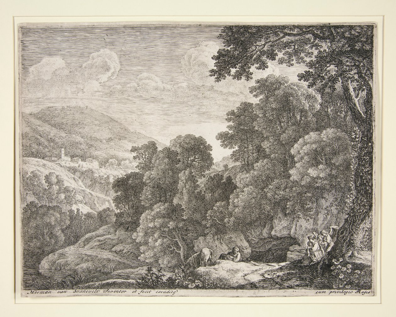 The Cave, from the set The Flight into Egypt by Herman van Swanevelt