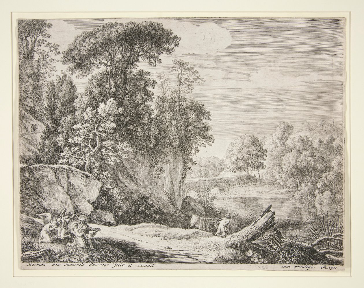 The Donkey Led to the River, from the Set The Flight into Egypt by Herman van Swanevelt