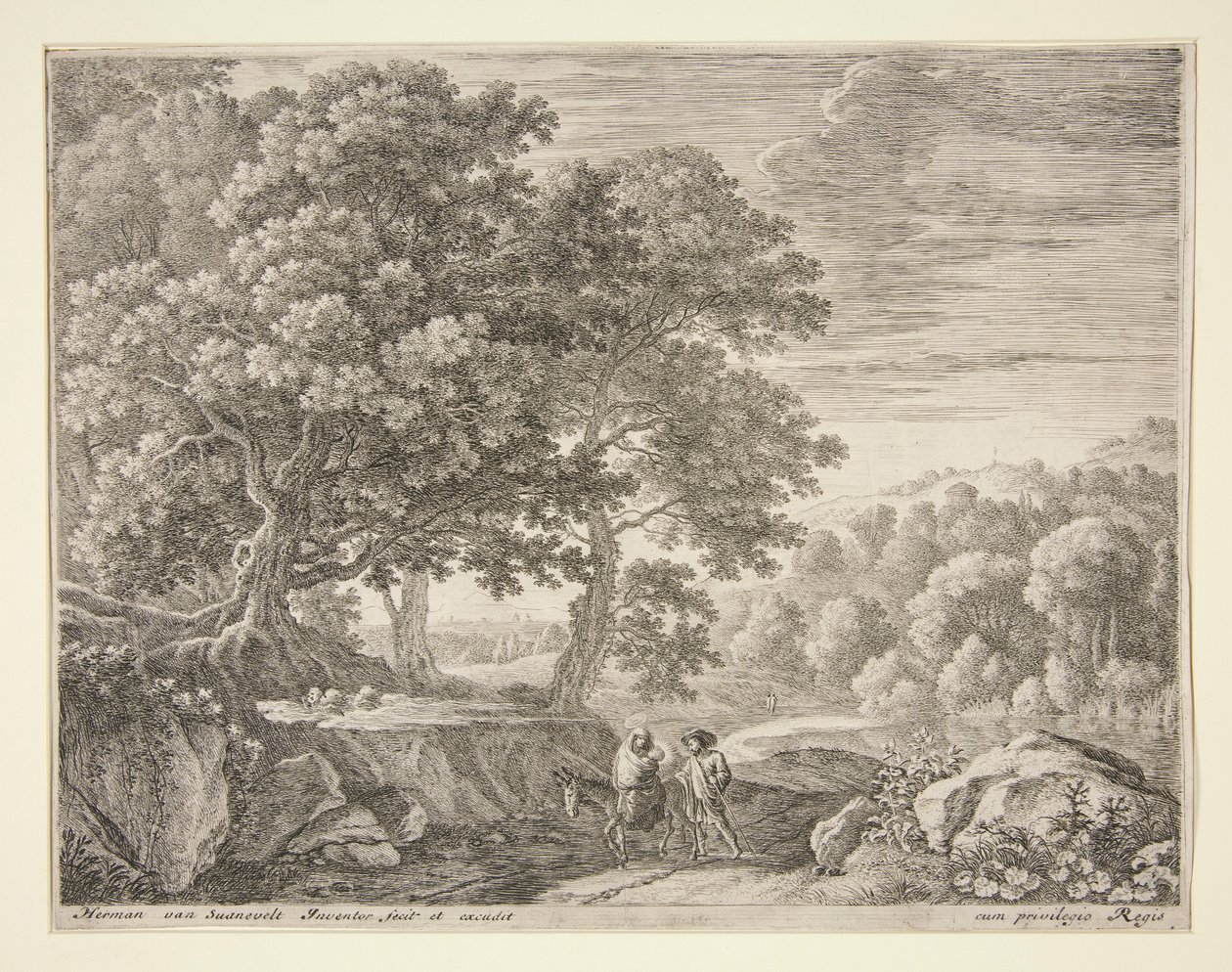 The Little Angels on the Hill, from the set The Flight into Egypt by Herman van Swanevelt