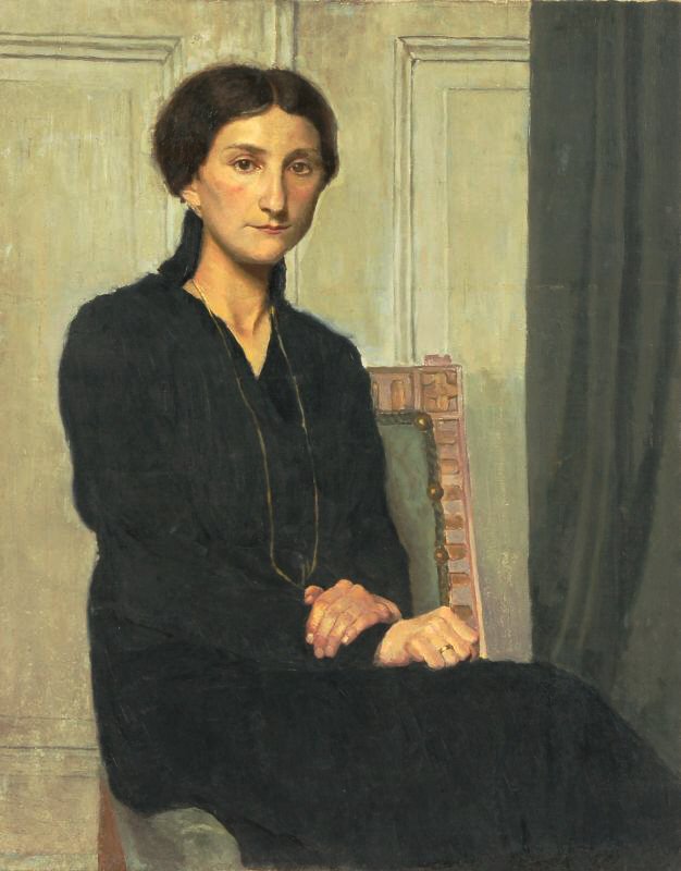 Young Lady in Black Dress by Hermann Lange