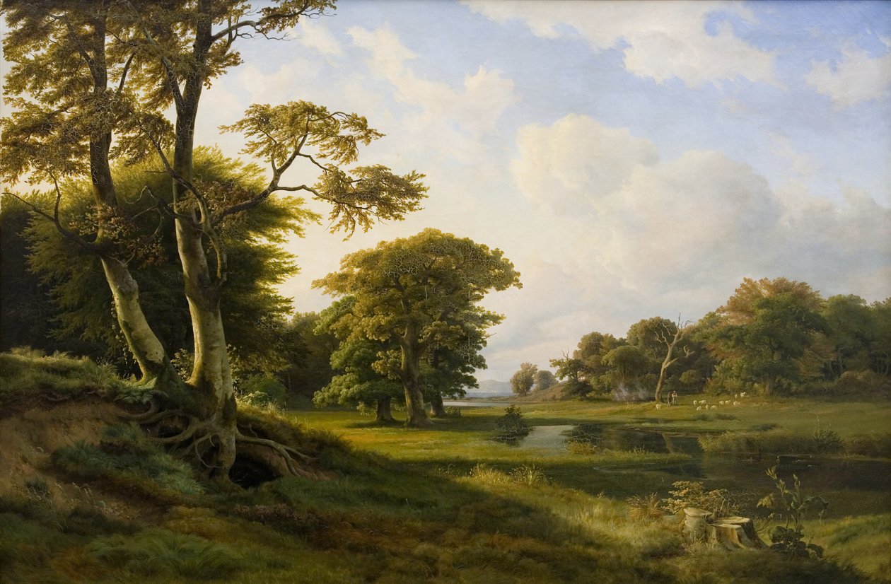 Forest Landscape at Hellebæk. Autumn by Hermann Carmiencke