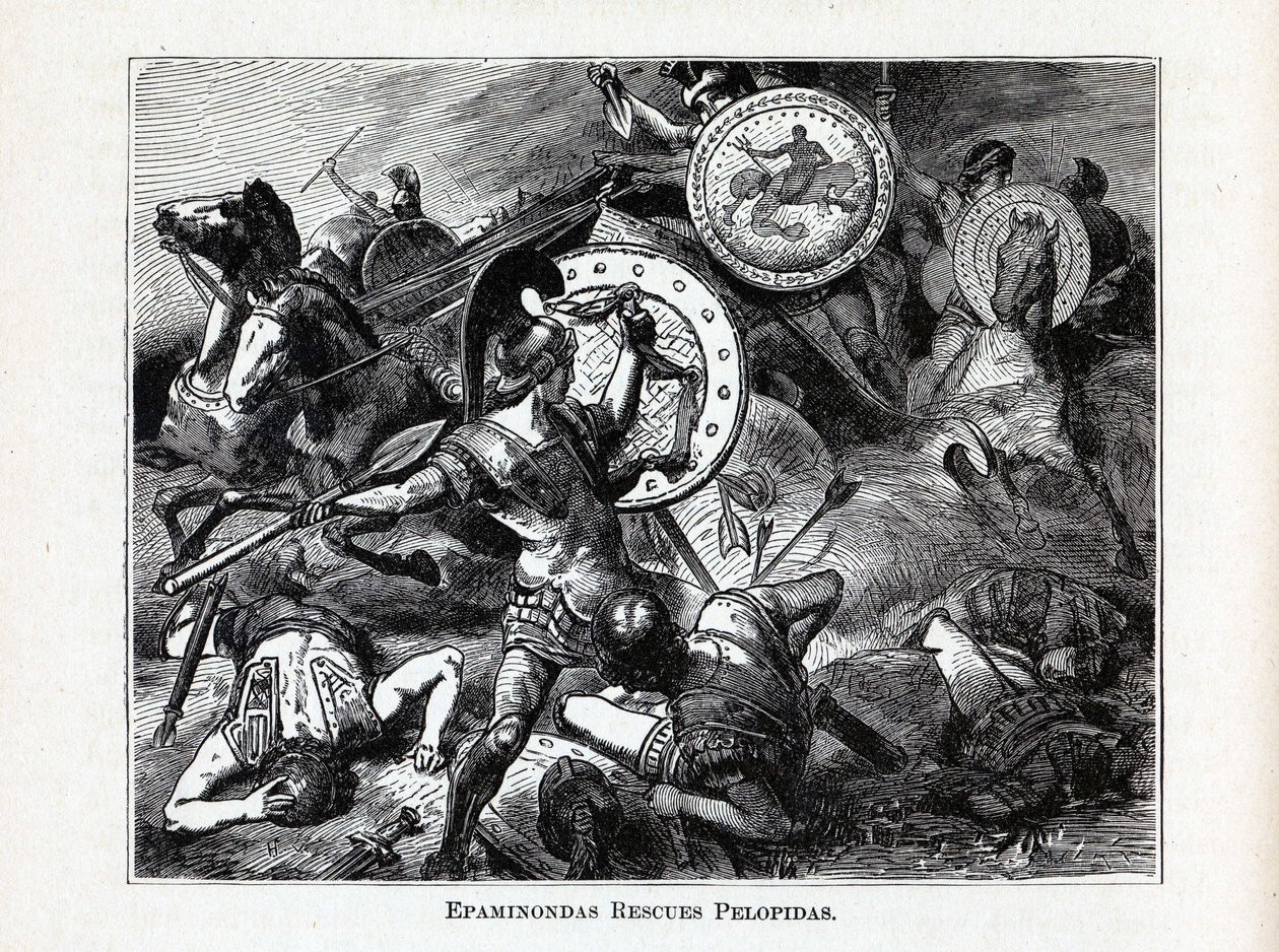 Epaminondas Rescues Pelopidas, 1882 by Hermann Vogel