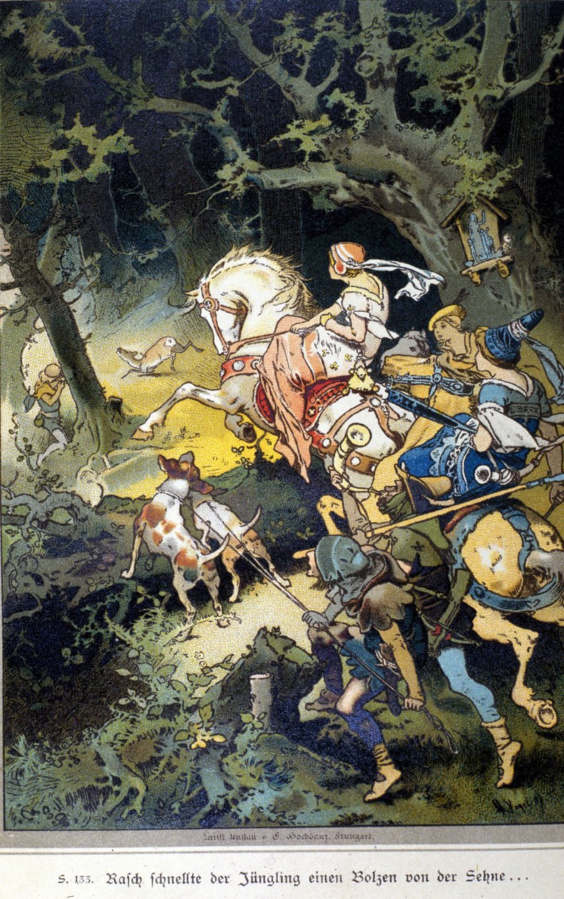 Illustration of Vogel for a Tale by Brothers Grimm by Hermann Vogel
