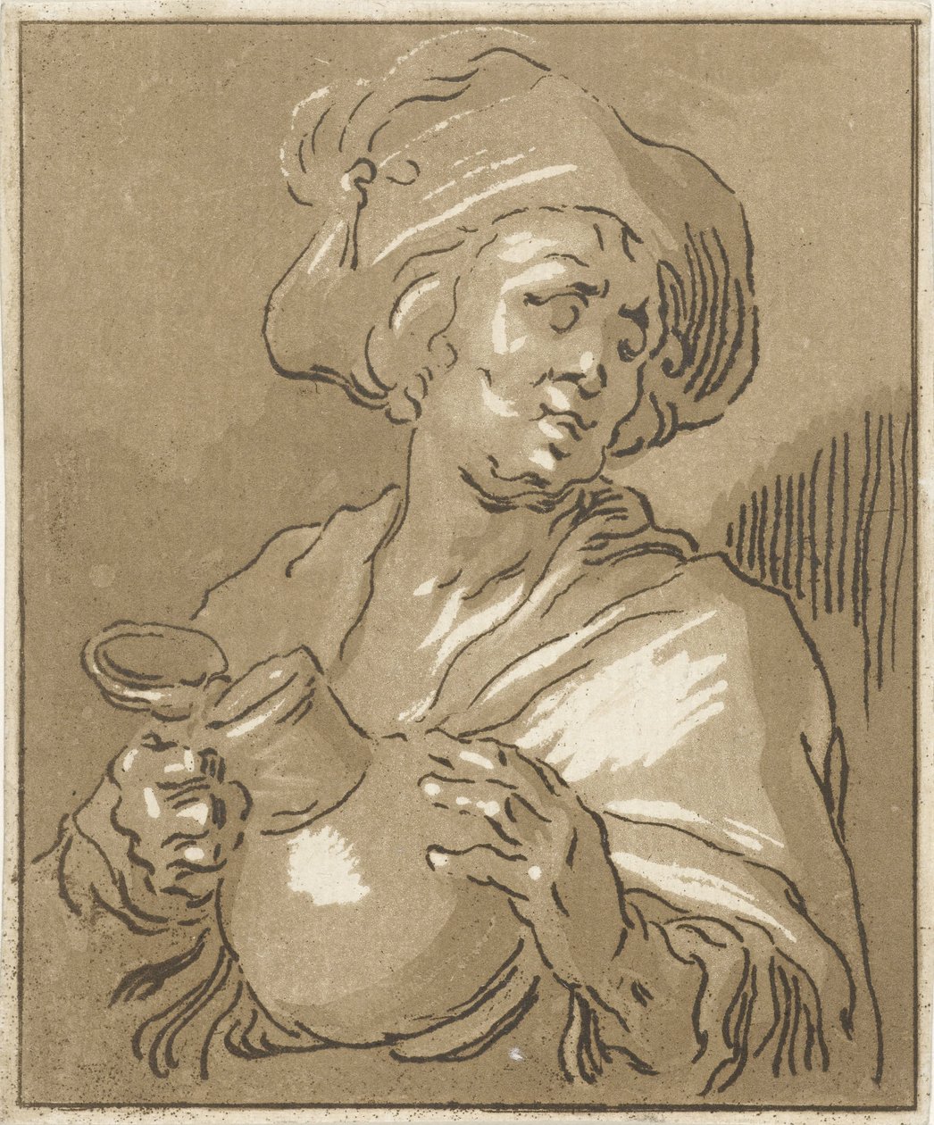 Man with Jug by Hermanus Fock: Premium art reproduction