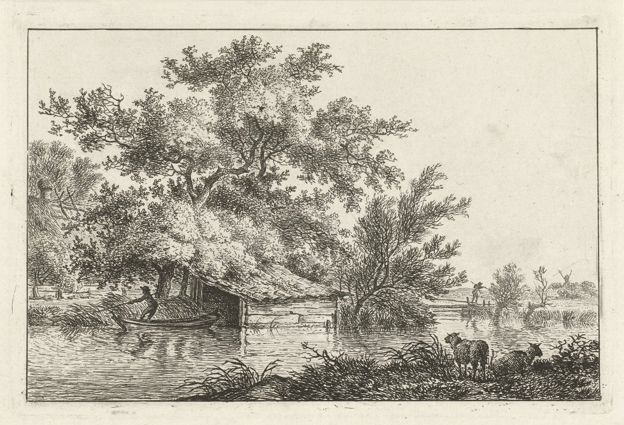Boat by Boathouse by Hermanus Fock