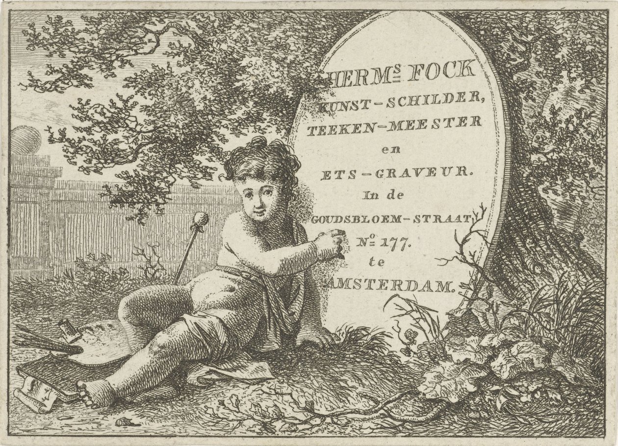 Visiting Card of Hermanus Fock by Hermanus Fock
