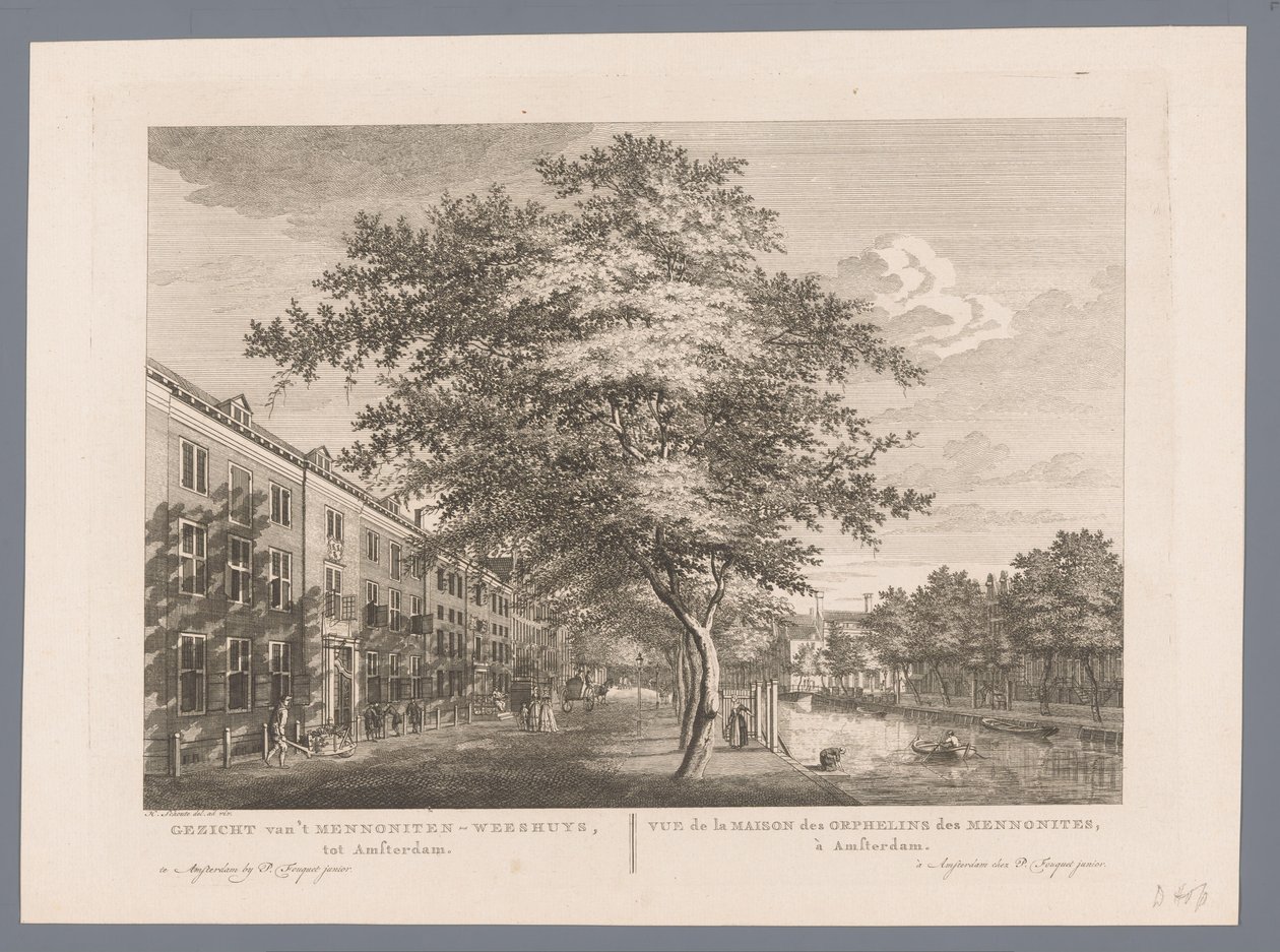 View of the Mennonite Orphanage in Amsterdam by Hermanus Petrus Schouten (possibly)
