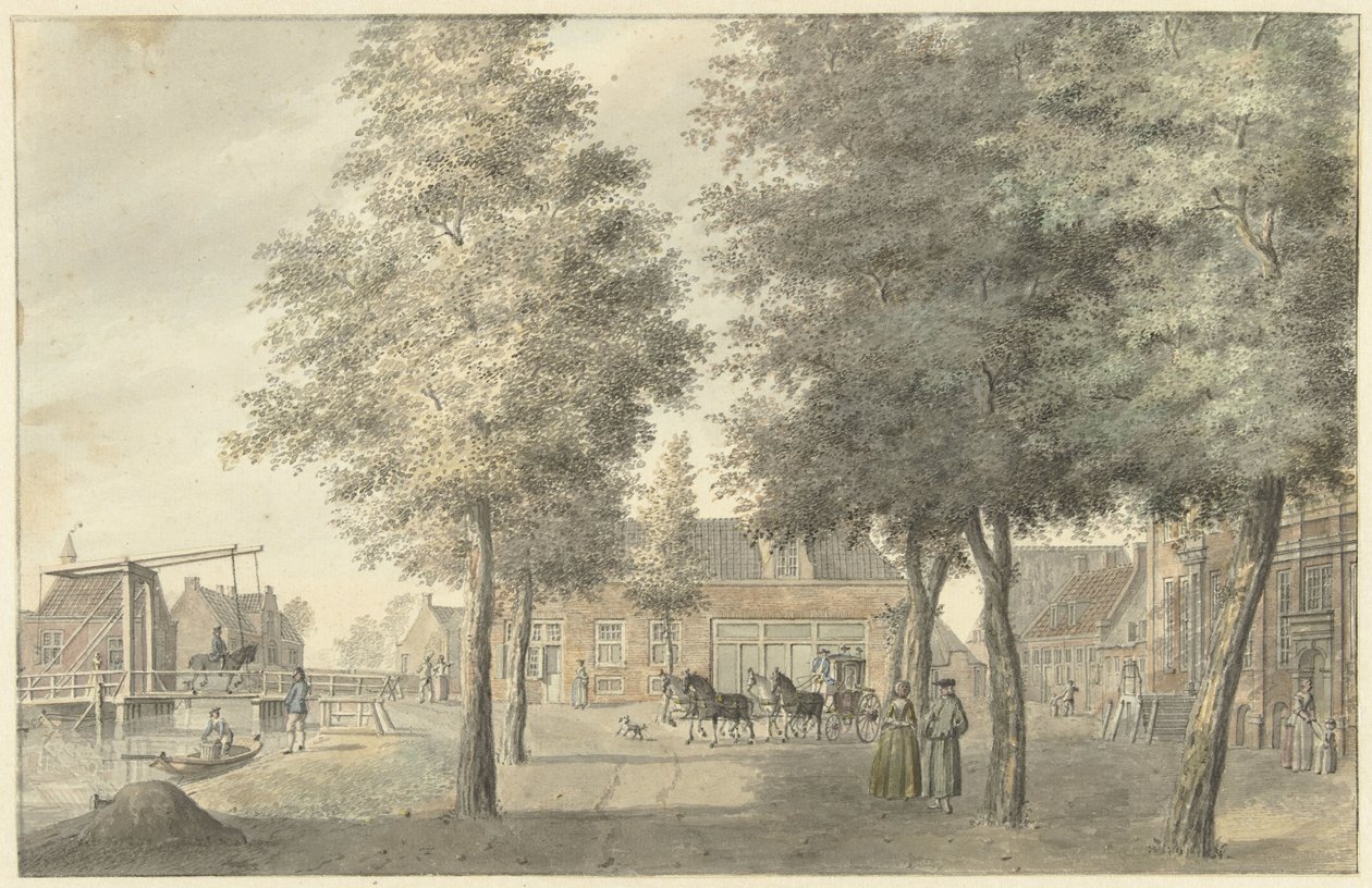 Square in the Village of Zuilen by Hermanus Petrus Schouten